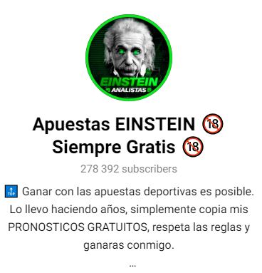 Apuestas Einstein - Listado Canales en Telegram de Apuestas Deportivas ESTAFA