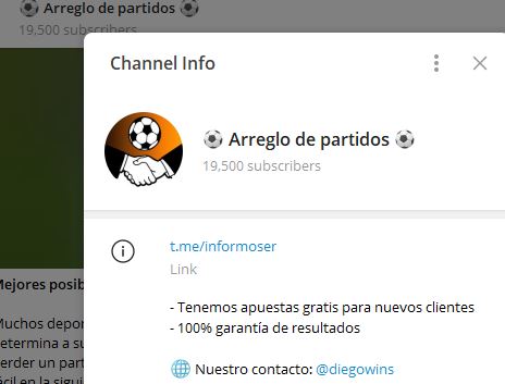 Arreglo de partidos - Listado Canales en Telegram de Apuestas Deportivas ESTAFA