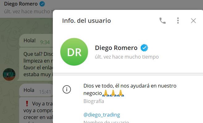 Diego Romero - Listado de CANALES EN TELEGRAM de INVERSIÓN ESTAFA 2023