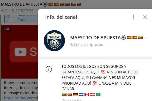 MAESTRO DE APUESTA - Listado Canales en Telegram de Apuestas Deportivas ESTAFA