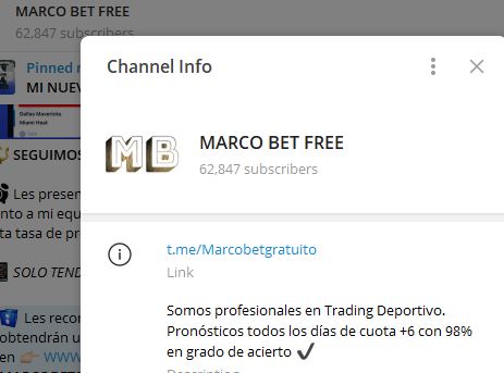 MARCO FREE BET - Listado Canales en Telegram de Apuestas Deportivas ESTAFA