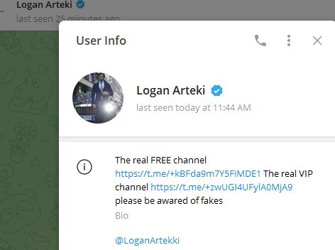 logan arteki - Listado Canales en Telegram de Trading ESTAFAS