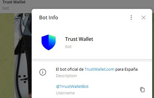 trust wallet bot - Listado de BOTS en Telegram que son ESTAFA