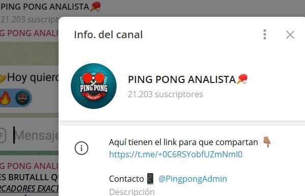 ping pong analista - Listado Canales en Telegram de Apuestas Deportivas ESTAFA