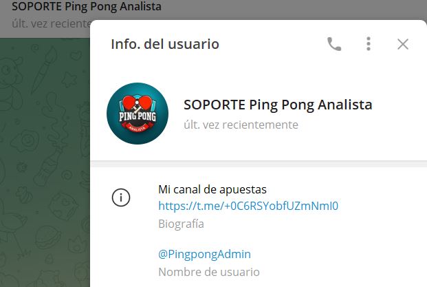 soporte ping pong analista - Listado Canales en Telegram de Apuestas Deportivas ESTAFA