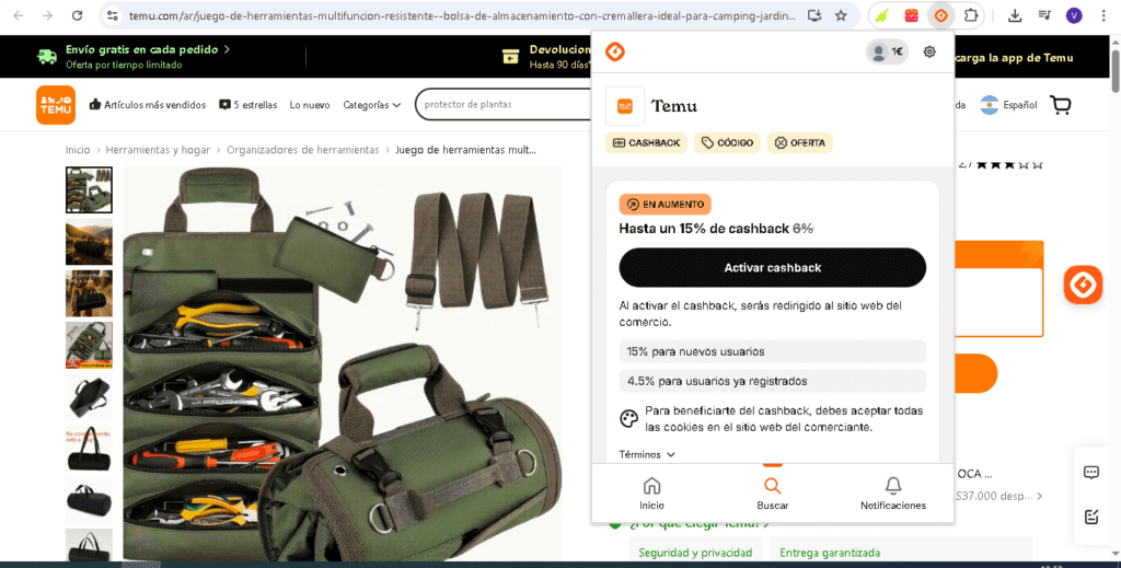 iGraal Opiniones 2026: Cómo Ganar Dinero con Cashback Real oferta temu 1024x519 - iGraal Opiniones 2026: Cómo Ganar Dinero con Cashback Real