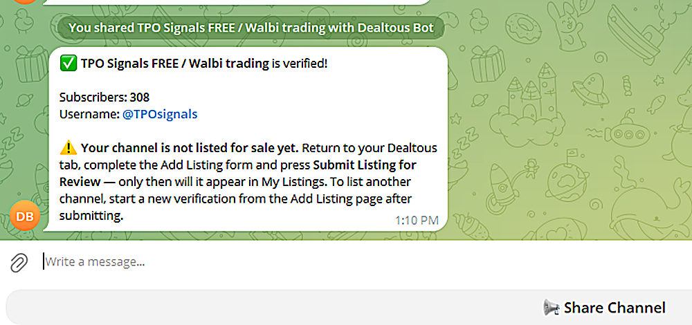 ¿Cuánto Vale tu Canal de Telegram? Así lo Vendí por $100 en Dealtous foto 07 - ¿Cuánto Vale tu Canal de Telegram? Así lo Vendí por $100 en Dealtous